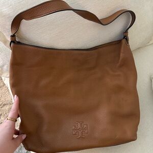 Brown Tory Burch bucket bag